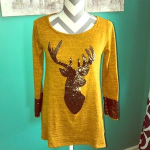 Sequin Reindeer Long Sleeve